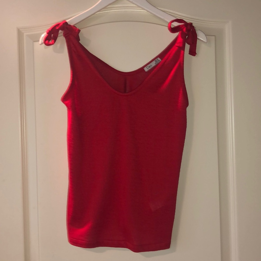 Red Tie Strap Tank Top